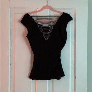 Black IZ Byer sparkle dress shirt